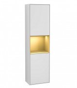 Пенал Villeroy & Boch Finion 41,8x151,6х27 см петли слева с подсветкой МДФ белый матовый лак/золотой матовый лак F460HFMT