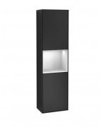 Пенал Villeroy & Boch Finion 41,8x151,6х27 см петли слева с подсветкой МДФ черный матовый лак/белый матовый лак F460MTPD