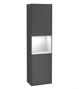 Пенал Villeroy & Boch Finion 41,8x151,6х27 см петли слева с подсветкой МДФ темно-синий матовый лак/глянцевый белый лак F460GFHG