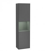 Пенал Villeroy & Boch Finion 41,8x151,6х27 см петли слева с подсветкой МДФ антрацит матовый лак/оливковый матовый лак F460GMGK