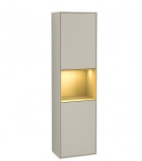 Пенал Villeroy & Boch Finion 41,8x151,6х27 см петли слева с подсветкой МДФ песок матовый лак/золотой матовый лак F460HFHH