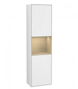 Пенал Villeroy & Boch Finion 41,8x151,6х27 см петли слева с подсветкой МДФ глянцевый белый лак/шпон дуба F460PCGF
