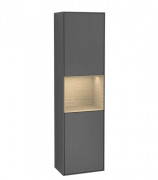 Пенал Villeroy & Boch Finion 41,8x151,6х27 см петли слева с подсветкой МДФ антрацит матовый лак/шпон дуба F460PCGK