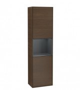 Пенал Villeroy & Boch Finion 41,8x151,6х27 см петли слева с подсветкой ДСП шпон грецкого ореха/темно-синий матовый лак F460HGGN