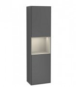 Пенал Villeroy & Boch Finion 41,8x151,6х27 см петли слева с подсветкой МДФ антрацит матовый лак/песок матовый лак F460HHGK