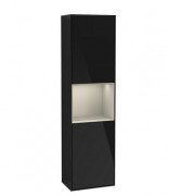 Пенал Villeroy & Boch Finion 41,8x151,6х27 см петли слева с подсветкой МДФ глянцевый черный лак/песок матовый лак F460HHPH