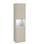 Пенал Villeroy & Boch Finion 41,8x151,6х27 см петли слева с подсветкой МДФ песок матовый лак/белый матовый лак F460MTHH