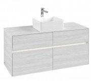 Тумба под раковину Villeroy & Boch Collaro 120х50 см с подсветкой ДСП белое дерево C041B0E8