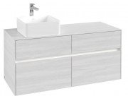 Тумба під раковину Villeroy & Boch Collaro 120х50 см із підсвічуванням ДСП біле дерево C042B0E8