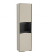 Пенал Villeroy & Boch Finion 41,8x151,6х27 см петли слева с подсветкой МДФ песок матовый лак/черный матовый лак F460PDHH