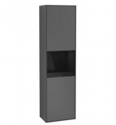 Пенал Villeroy & Boch Finion 41,8x151,6х27 см петли слева с подсветкой МДФ антрацит матовый лак/глянцевый черный лак F460PHGK