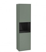 Пенал Villeroy & Boch Finion 41,8x151,6х27 см петли слева с подсветкой МДФ оливковый матовый лак/глянцевый черный лак F460PHGM