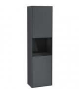 Пенал Villeroy & Boch Finion 41,8x151,6х27 см петли слева с подсветкой МДФ темно-синий матовый лак/глянцевый черный лак F460PHHG