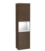 Пенал Villeroy & Boch Finion 41,8x151,6х27 см петли слева с подсветкой ДСП шпон грецкого ореха/глянцевый белый лак G460GFGN