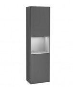 Пенал Villeroy & Boch Finion 41,8x151,6х27 см петли слева с подсветкой МДФ антрацит матовый лак/светло-серый матовый лак G460GJGK