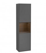 Пенал Villeroy & Boch Finion 41,8x151,6х27 см петли слева с подсветкой МДФ антрацит матовый лак/шпон грецкого ореха G460GNGK