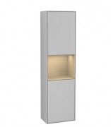 Пенал Villeroy & Boch Finion 41,8x151,6х27 см петлі праворуч з підсвічуванням МДФ світло-сірий матовий лак/шпон дуба G470PCGJ