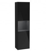 Пенал Villeroy & Boch Finion 41,8x151,6х27 см петли справа с подсветкой МДФ глянцевый черный лак/темно-синий матовый лак G470HGPH