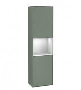 Пенал Villeroy & Boch Finion 41,8x151,6х27 см петлі праворуч з підсвічуванням МДФ оливковий матовий лак/білий матовий лак G470MTGM