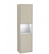 Пенал Villeroy & Boch Finion 41,8x151,6х27 см петли справа с подсветкой МДФ песок матовый лак/белый матовый лак G470MTHH
