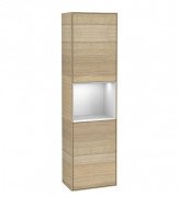 Пенал Villeroy & Boch Finion 41,8x151,6х27 см петлі праворуч з підсвічуванням ДСП шпон дуба/білий матовий лак G470MTPC