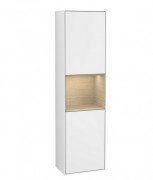 Пенал Villeroy & Boch Finion 41,8x151,6х27 см петли справа с подсветкой МДФ глянцевый белый лак/шпон дуба G470PCGF