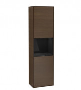 Пенал Villeroy & Boch Finion 41,8x151,6х27 см петлі праворуч із підсвічуванням ДСП шпон волоського горіха/глянцевий чорний лак G470PHGN
