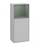 Шафка для ванної Villeroy & Boch Finion 41,8х93,6х27 см петлі зліва з підсвічуванням МДФ світло-сірий матовий лак/оливковий матовий лак F500GMGJ