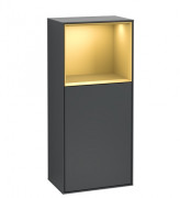 Шафка для ванної Villeroy & Boch Finion 41,8х93,6х27 см петлі зліва з підсвічуванням МДФ темно-синій матовий лак/золотий матовий лак F500HFHG