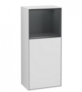 Шафка для ванної Villeroy & Boch Finion 41,8х93,6х27 см петлі зліва з підсвічуванням МДФ білий матовий лак/темно-синій матовий лак F500HGMT