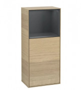 Шафка для ванної Villeroy & Boch Finion 41,8х93,6х27 см петлі зліва з підсвічуванням ДСП шпон дуба/темно-синій матовий лак F500HGPC