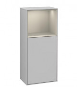 Шафка для ванної Villeroy & Boch Finion 41,8х93,6х27 см петлі зліва з підсвічуванням МДФ світло-сірий матовий лак/пісок матовий лак F500HHGJ