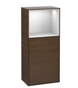 Шкафчик для ванной Villeroy & Boch Finion 41,8х93,6х27 см петли слева с подсветкой ДСП шпон грецкого ореха/белый матовый лак F500MTGN