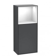 Шкафчик для ванной Villeroy & Boch Finion 41,8х93,6х27 см петли слева с подсветкой МДФ темно-синий матовый лак/глянцевый белый лак F500GFHG