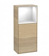 Шкафчик для ванной Villeroy & Boch Finion 41,8х93,6х27 см петли слева с подсветкой ДСП шпон грецкого ореха/глянцевый белый лак F500GFPC