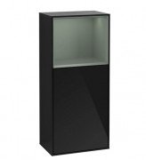 Шафка для ванної Villeroy & Boch Finion 41,8х93,6х27 см петлі зліва з підсвічуванням МДФ глянсовий чорний лак/оливковий матовий лак F500GMPH