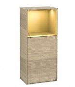 Шафка для ванної Villeroy & Boch Finion 41,8х93,6х27 см петлі зліва з підсвічуванням ДСП шпон дуба/золотий матовий лак F500HFPC