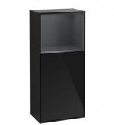 Шкафчик для ванной Villeroy & Boch Finion 41,8х93,6х27 см петли слева с подсветкой МДФ глянцевый черный лак/темно-синий матовый лак F500HGPH