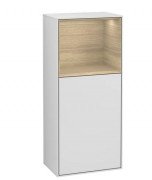 Шафка для ванної Villeroy & Boch Finion 41,8х93,6х27 см петлі зліва з підсвічуванням МДФ білий матовий лак/шпон дуба F500PCMT