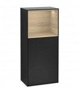 Шафка для ванної Villeroy & Boch Finion 41,8х93,6х27 см петлі зліва з підсвічуванням МДФ чорний матовий лак/шпон дуба F500PCPD