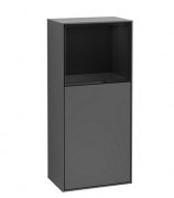Шкафчик для ванной Villeroy & Boch Finion 41,8х93,6х27 см петли слева с подсветкой МДФ антрацит матовый лак/глянцевый черный лак F500PHGK