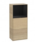 Шкафчик для ванной Villeroy & Boch Finion 41,8х93,6х27 см петли слева с подсветкой ДСП шпон дуба/глянцевый черный лак F500PHPC