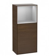 Шкафчик для ванной Villeroy & Boch Finion 41,8х93,6х27 см петли слева с подсветкой ДСП шпон грецкого ореха/светло-серый матовый лак G500GJGK