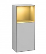Шкафчик для ванной Villeroy & Boch Finion 41,8х93,6х27 см петли слева с подсветкой МДФ светло-серый матовый лак/золотой матовый лак G500HFGJ