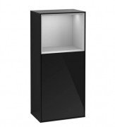 Шафка для ванної Villeroy & Boch Finion 41,8х93,6х27 см петлі зліва з підсвічуванням МДФ глянсовий чорний лак/світло-сірий матовий лак G500GJPH