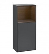 Шафка для ванної Villeroy & Boch Finion 41,8х93,6х27 см петлі зліва з підсвічуванням МДФ темно-синій матовий лак/шпон волоського горіха G500GNHG