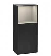 Шафка для ванної Villeroy & Boch Finion 41,8х93,6х27 см петлі зліва з підсвічуванням МДФ чорний матовий лак/пісок матовий лак G500HHPD