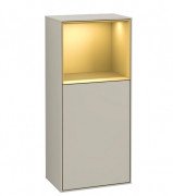 Шкафчик для ванной Villeroy & Boch Finion 41,8х93,6х27 см петли слева с подсветкой МДФ песок матовый лак/золотой матовый лак G500HFHH