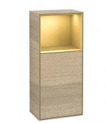 Шкафчик для ванной Villeroy & Boch Finion 41,8х93,6х27 см петли слева с подсветкой ДСП шпон дуба/золотой матовый лак G500HFPC