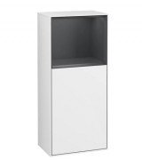 Шкафчик для ванной Villeroy & Boch Finion 41,8х93,6х27 см петли слева с подсветкой МДФ глянцевый белый лак/темно-синий матовый лак G500HGGF